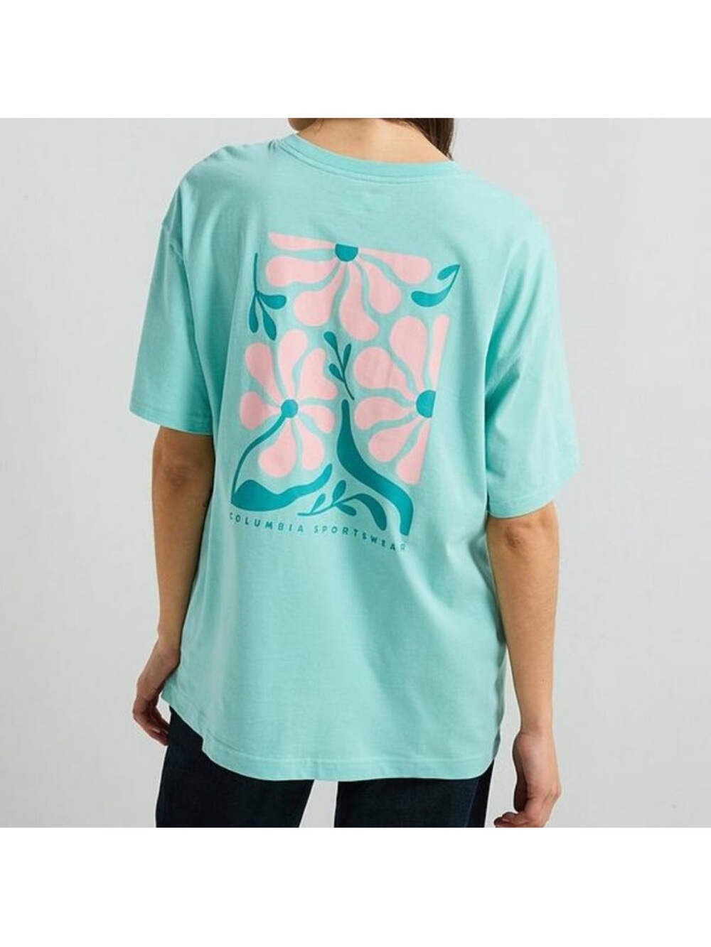 Columbia Aqua Graphic Flower Short Sleeve Tee